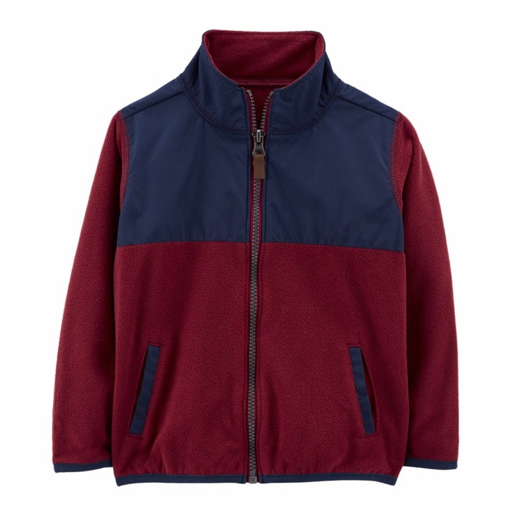 Carter's Red and Navy Full-Zip Fleece Jacket